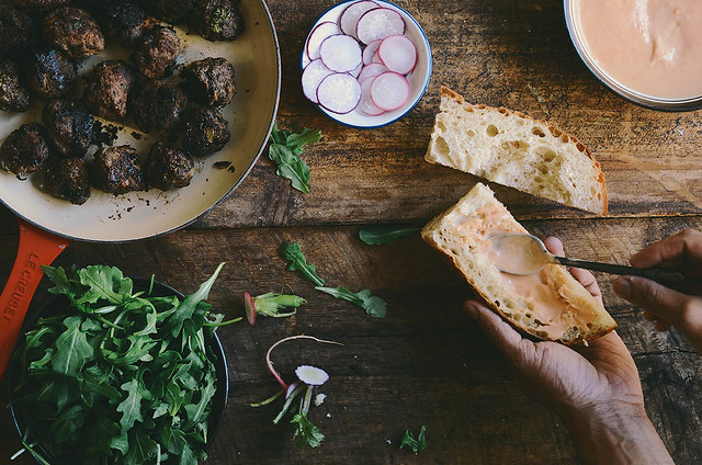 goan style meatball subs with blood orange aioli| A Brown Table