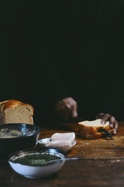 chickpea battered green chutney and mozzarella sandwiches | A Brown Table