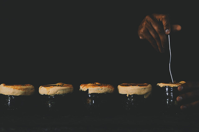 mini samosa pot pies with tricolored marble potatoes and peas | A Brown Table