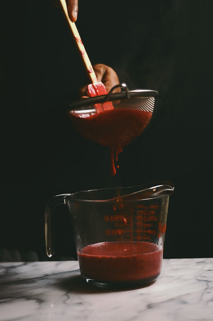 red beet, rose water, honey, goat cheese and goat milk ice cream| A Brown Table