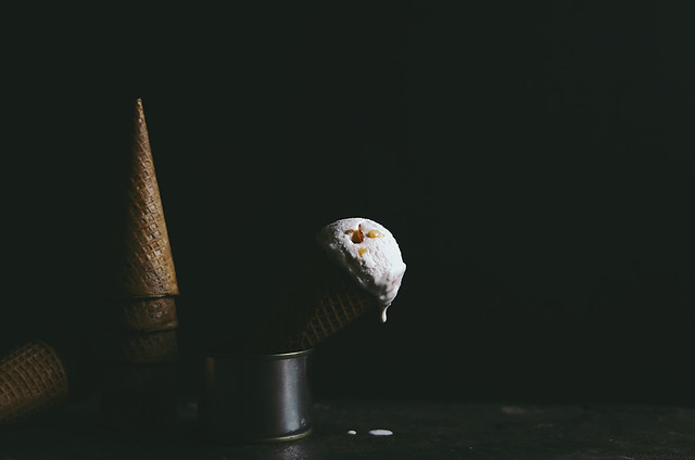 Orange Blossom Clove Ice Cream with Candied Blood Orange Freckles | A Brown Table