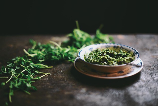 fenugreek mint and pea shoot pesto | A Brown Table