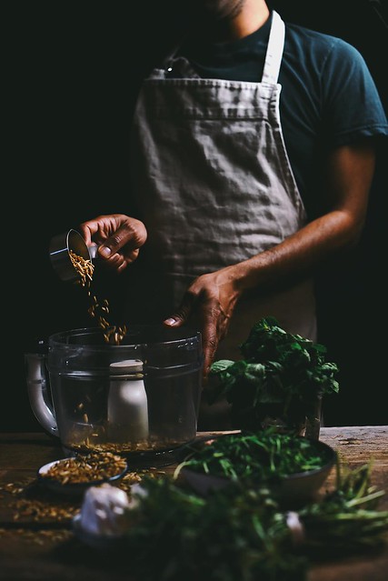 fenugreek mint and pea shoot pesto | A Brown Table