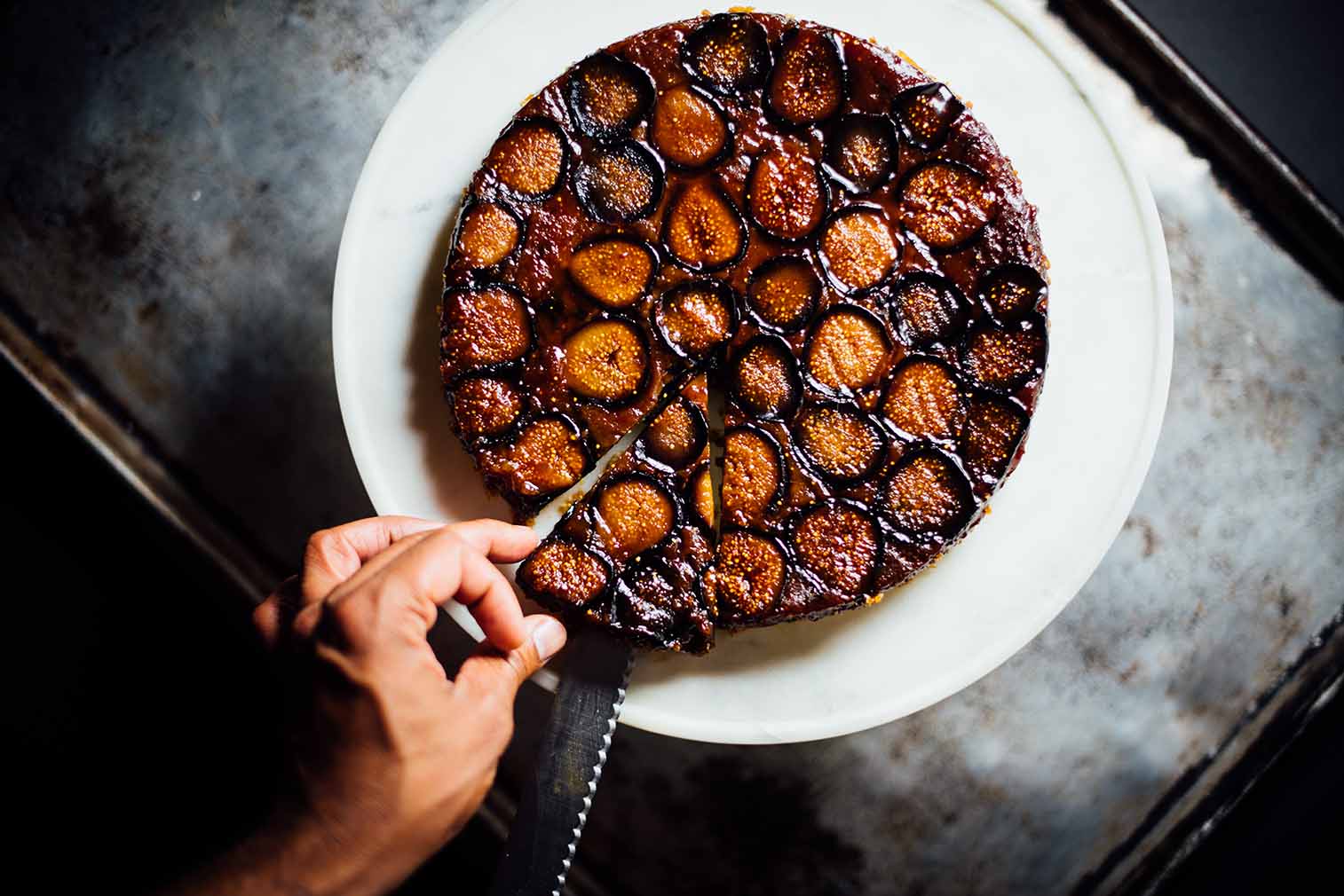 upside_down_fig_cake_ghee_cardamom for SF Chronicle|Nik Sharma