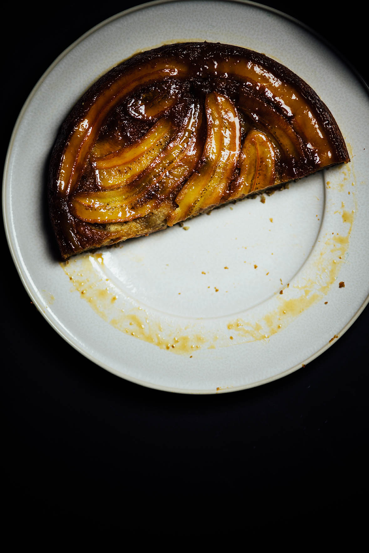ghee and cardamom scented upside down banana cake | Nik Sharma