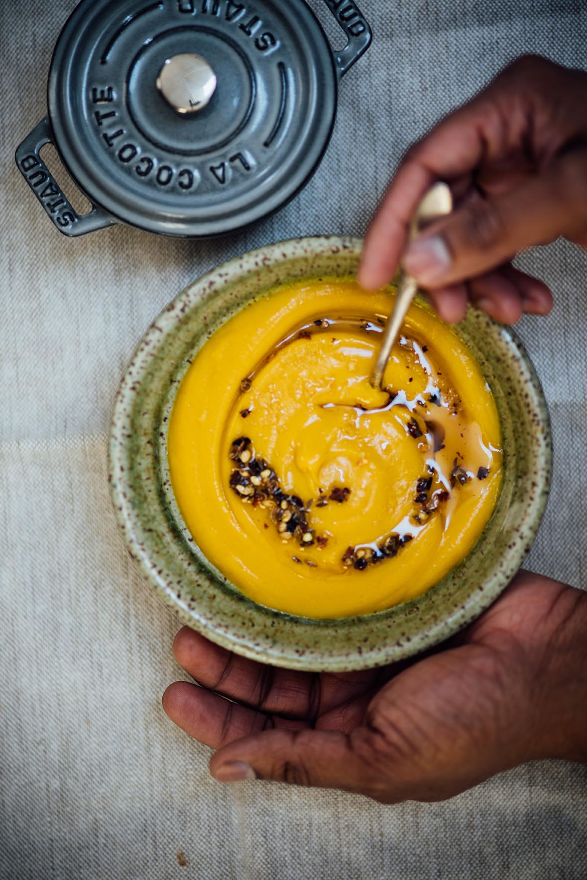 garam masala roasted kabocha squash soup | A Brown Table