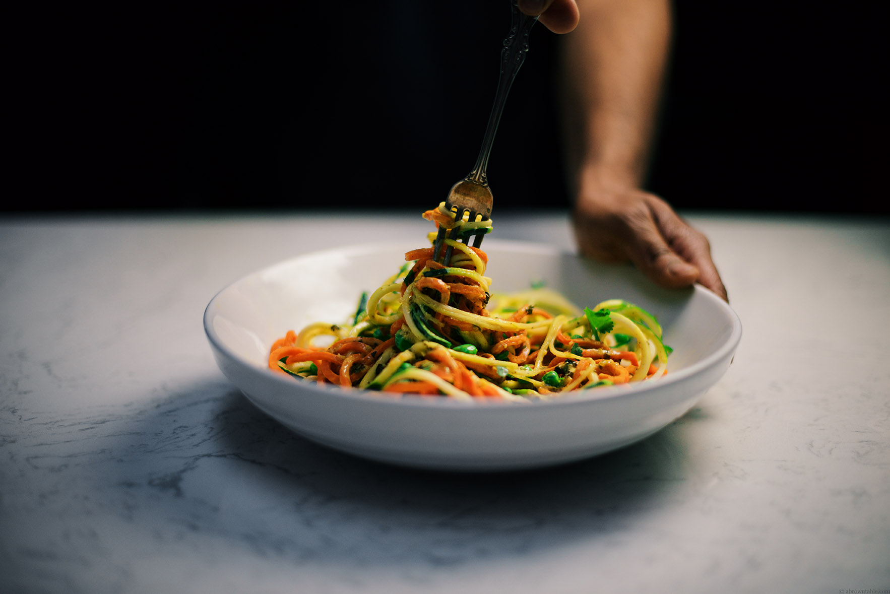 veggie noodle curry bowl | A Brown Table