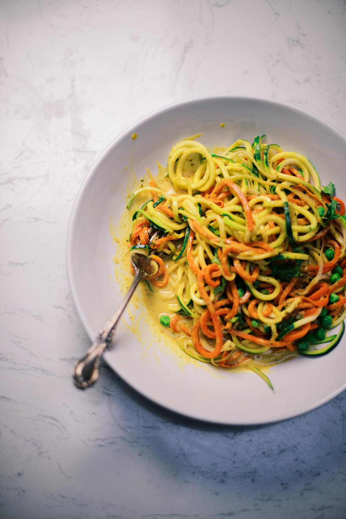 veggie noodle curry bowl | A Brown Table