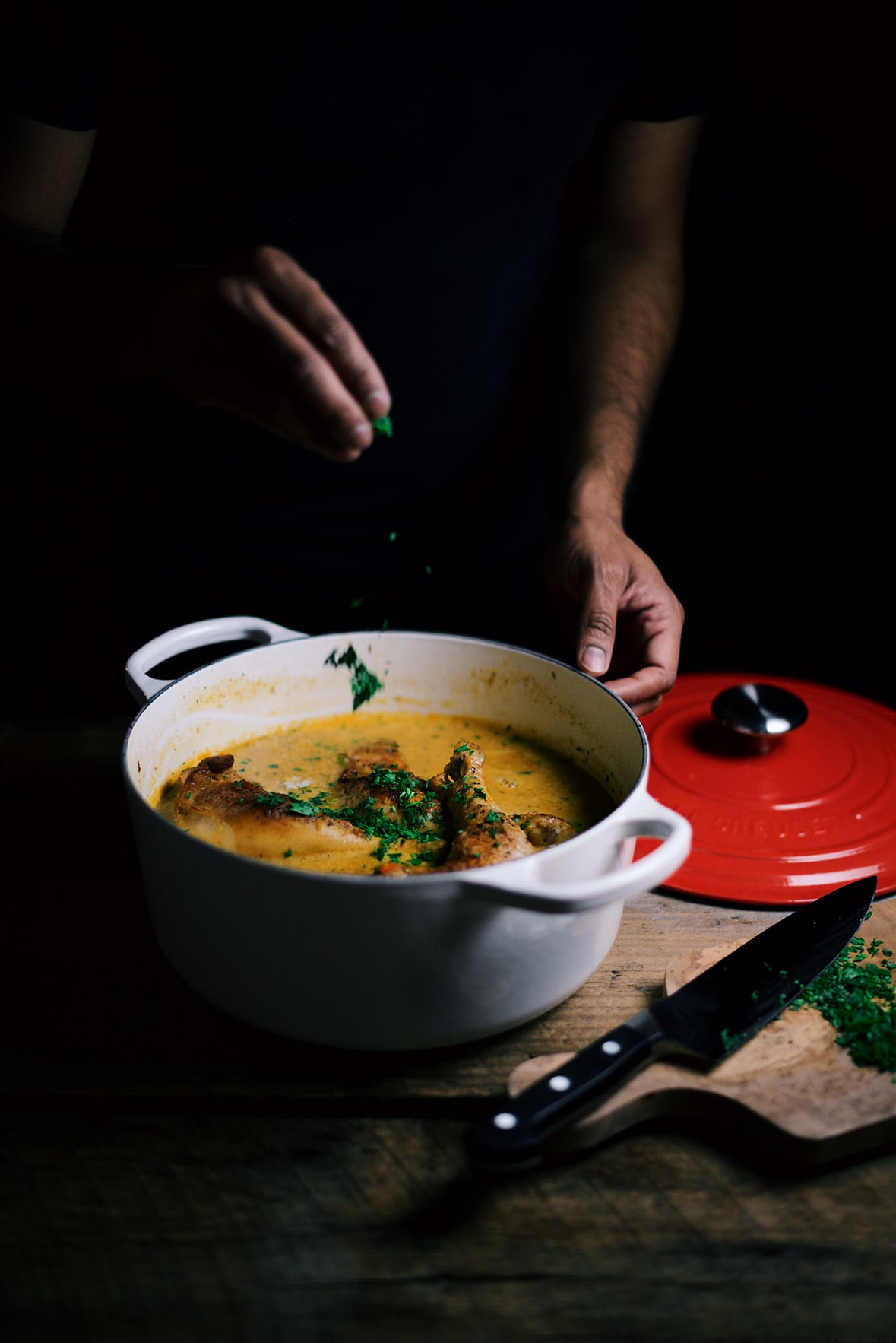 saffron and coriander chicken fricassee| A Brown Table