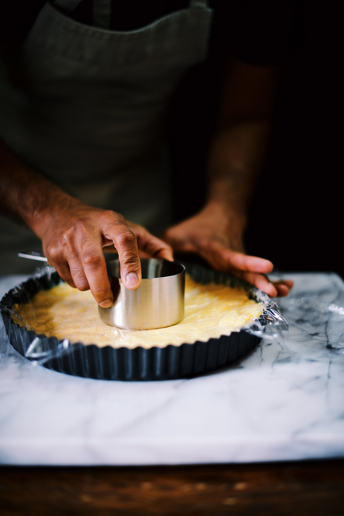 almond polenta tart with sherried plum compote | A Brown Table