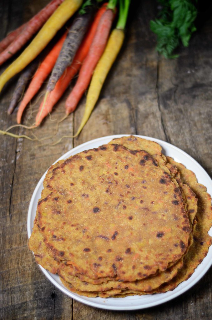 carrot and amaranth flatbread