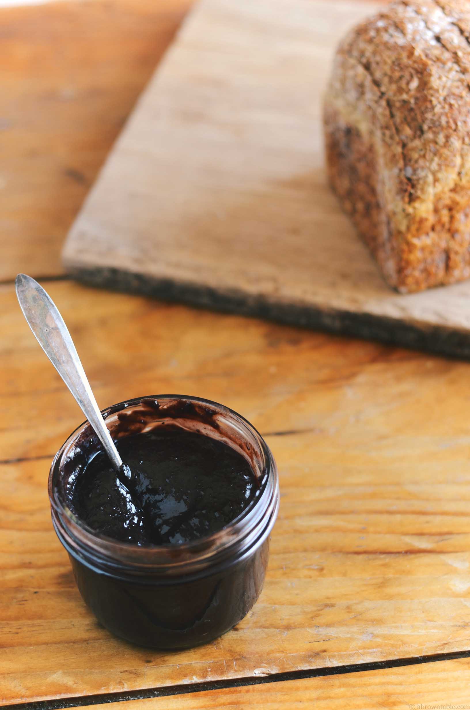 blueberry and chocolate jam