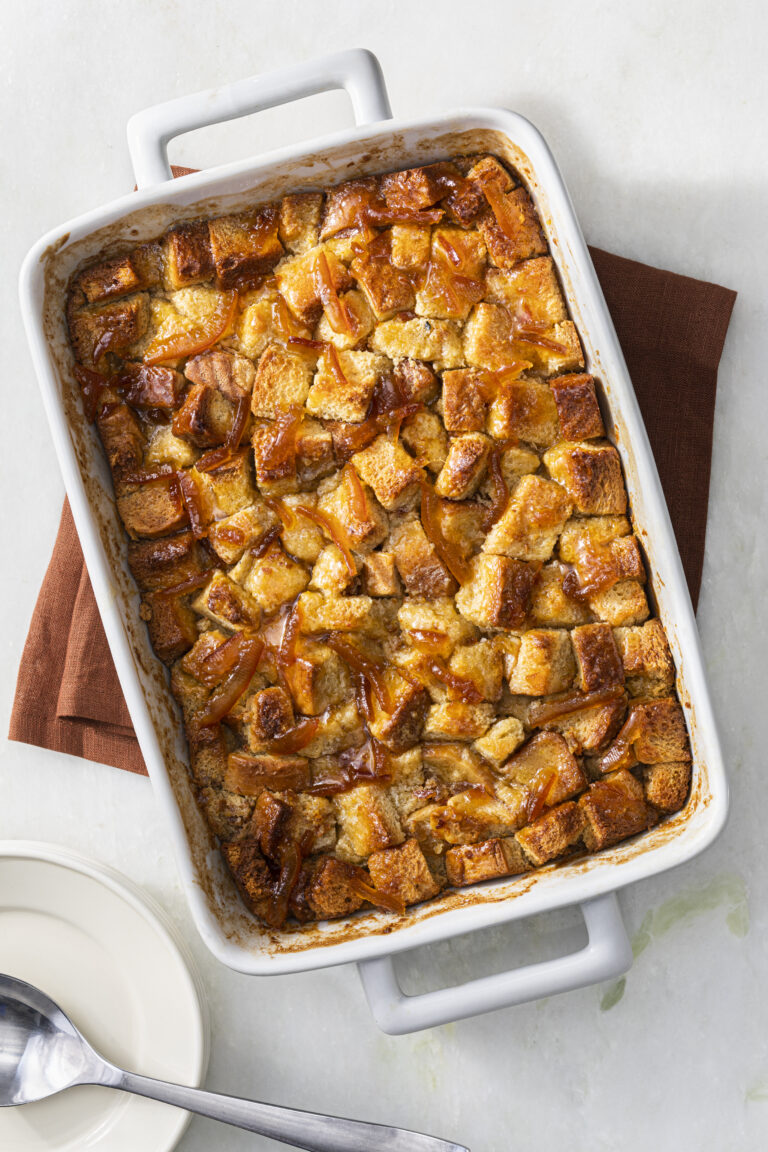 Orange marmalade bread pudding made with brioche, creamy custard, and citrus zest, baked until golden and served warm. A cozy, citrus-forward dessert